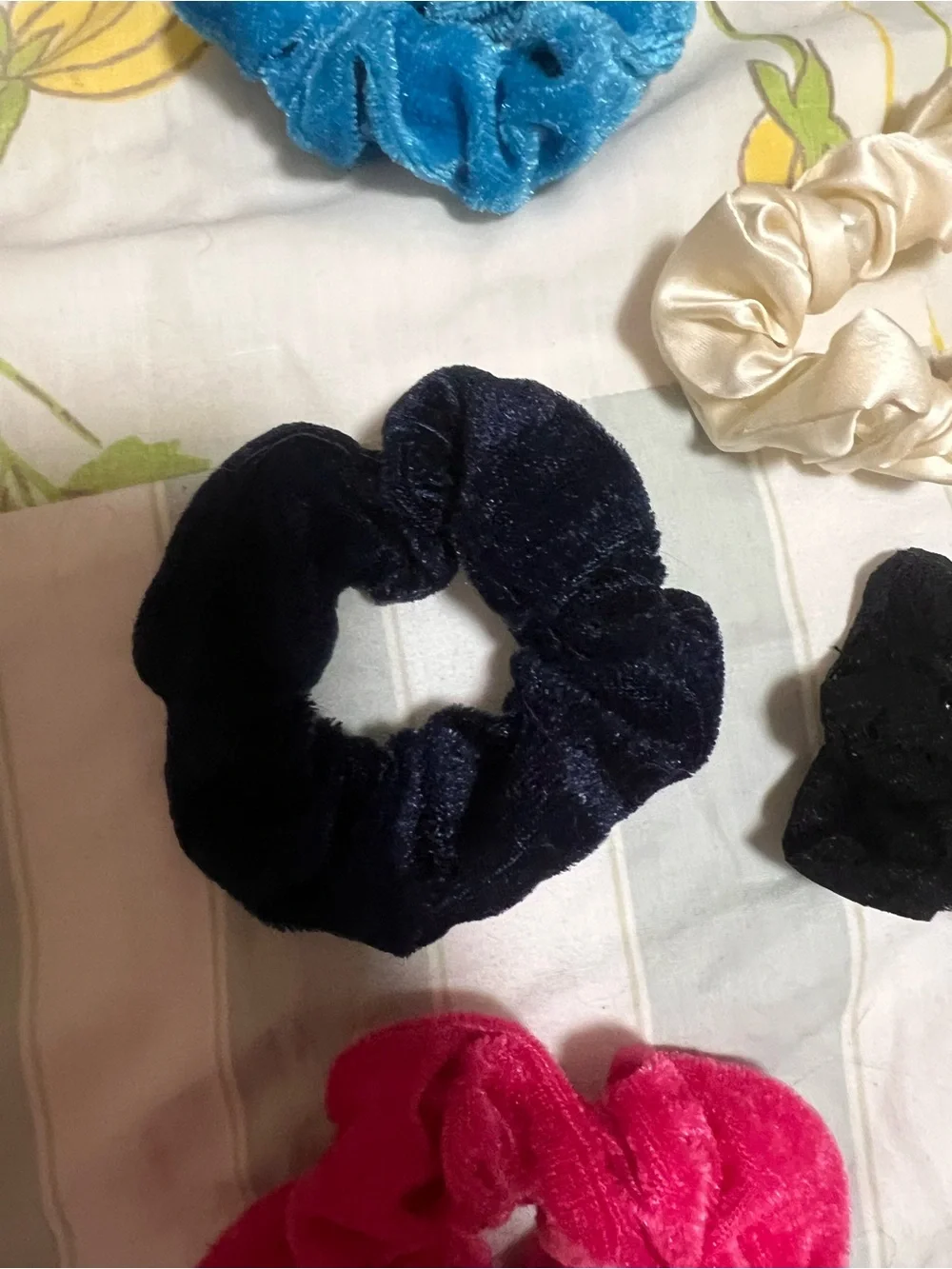 Velvet and Satin Hair Scrunchie Set - Mixed Colors